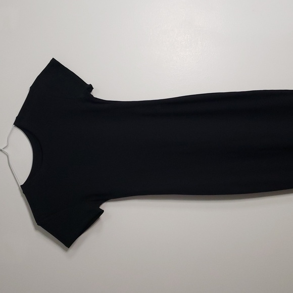 Brunette the Label black short sleeve dress XS/S 13-16" 47"L - Picture 1 of 2